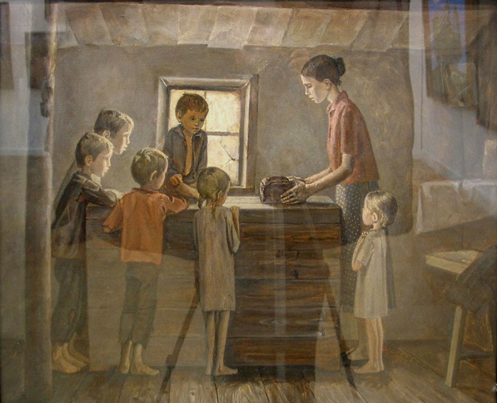  «Хлеб». Из серии Дети войны. (1985г.) Автор: Жабский Алексей Александрович.