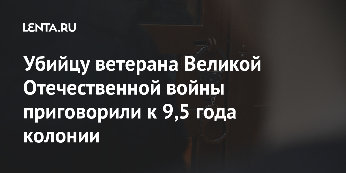 Убийцу ветерана Великой Отечественной войны приговорили к 9,5 года колонии Силовые структуры