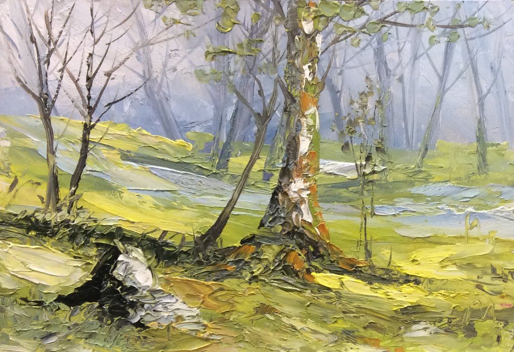 Zivotic Зоран, Осень, доска, масло, 15х20 см, £190