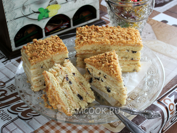 Торт с черносливом и сметанным кремом — рецепт с фото пошагово