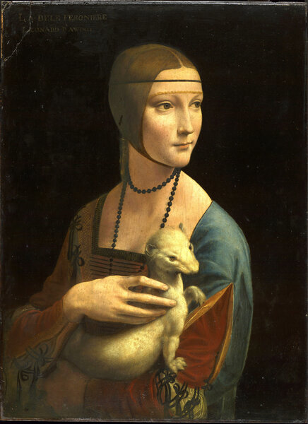 Леонардо да Винчи. Дама с горностаем. Цецилия (Чечилия) Галлерани, 1480-е