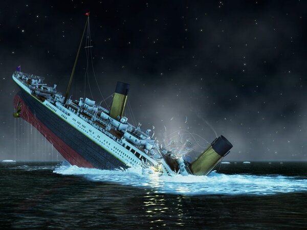 Изображение художником крушения «Титаника». Взято с сайта «https://news.rambler.ru»