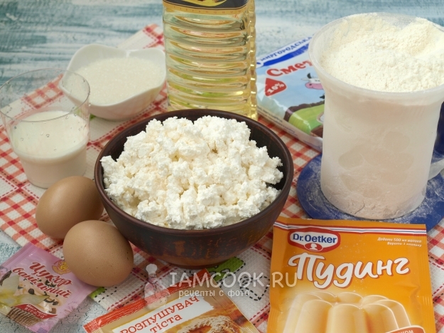 Ингредиенты для творожного пирога «Зебра»