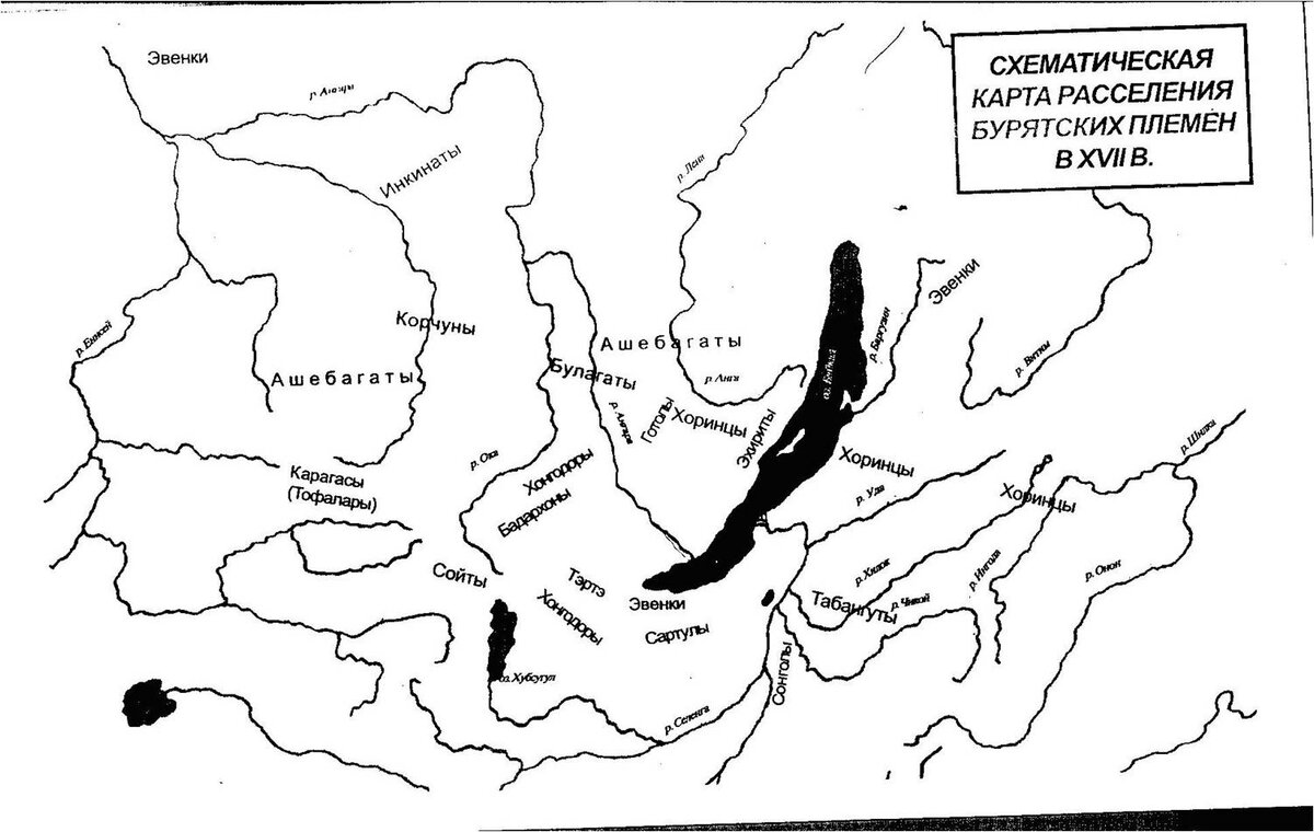 Карта расселения эвенков