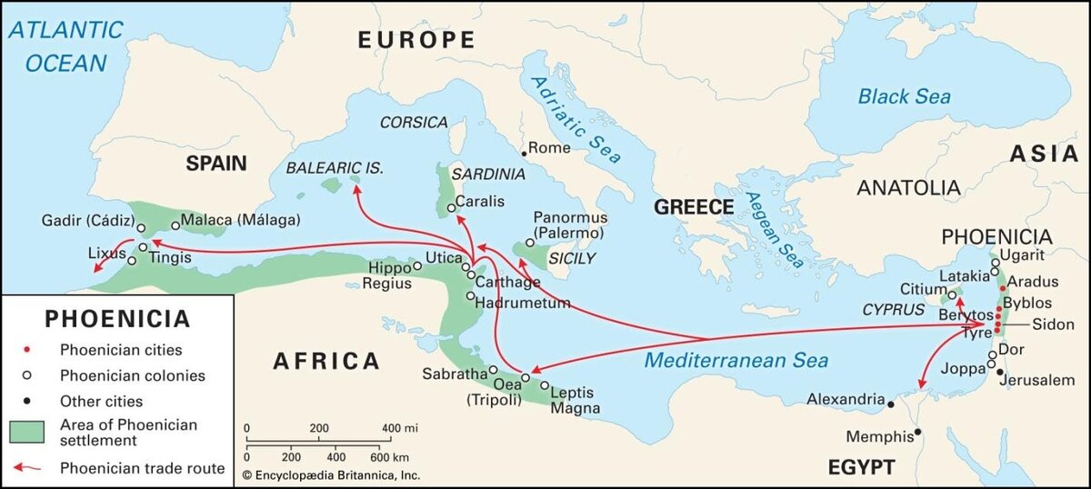 Финикийская колонизация Средиземного моря в античности