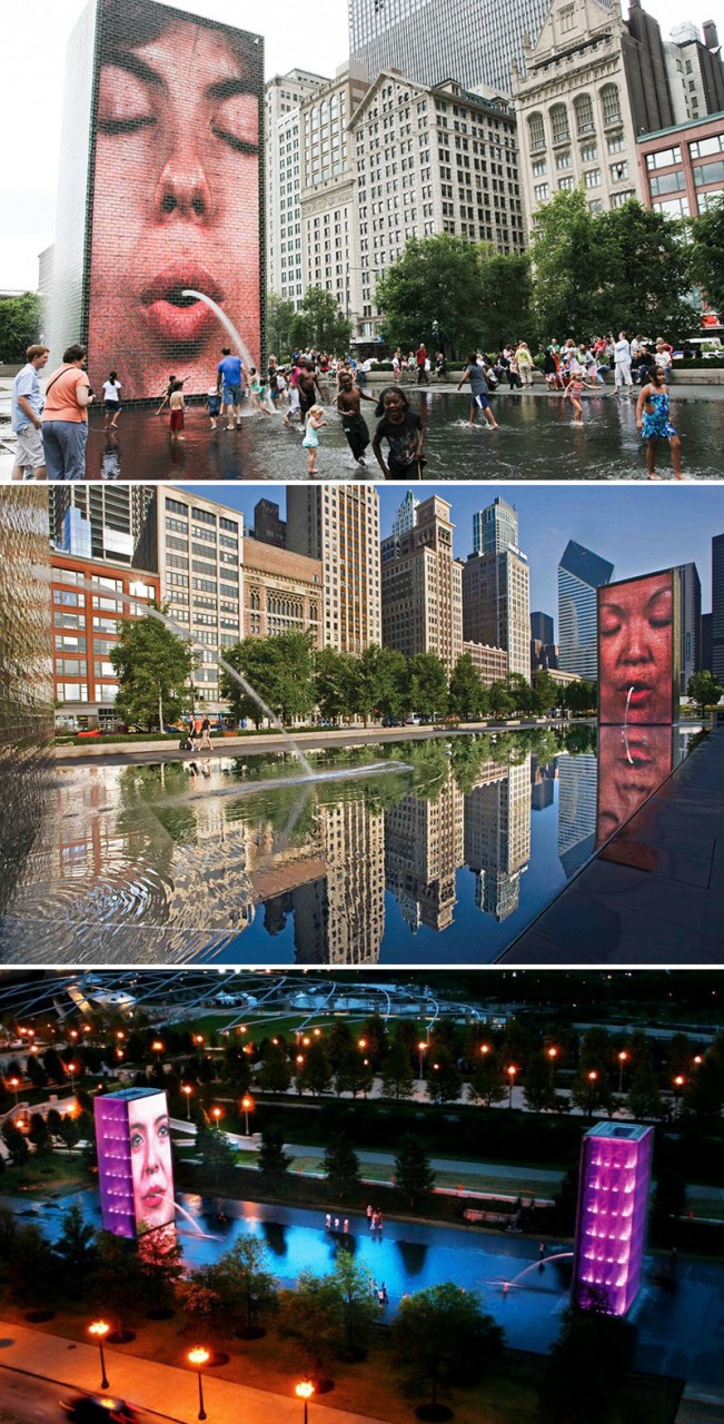 "Корона", Чикаго, США город, достопримечательность, интересное, мир, подборка, страна, фонтан, фото