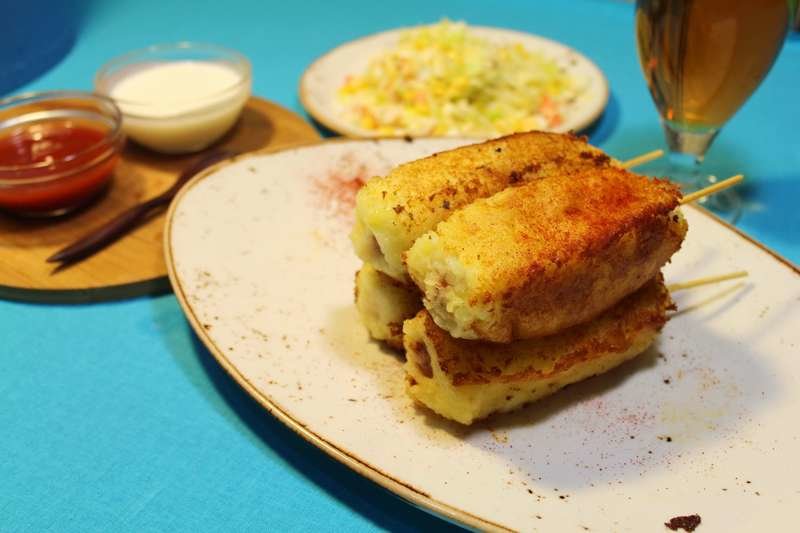Сосиски в картофельном тесте Закуски, еда, кулинария, пюре, рецепт, сосиски, сосиски в пюре