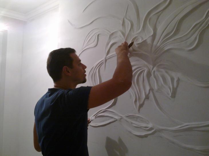 Потрясающие художественные идеи в отделке стен ремонт, своими руками, стены, творчество