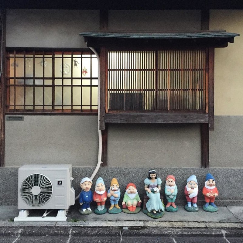 Белоснежка и ее друзья архитектура, дома, здания, киото, маленькие здания, местный колорит, фото, япония