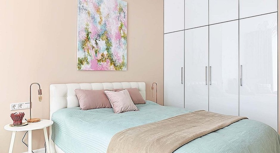 Розовый, зелёный, голубой: квартира у моря в нежной пастельной гамме идеи для дома,интерьер и дизайн