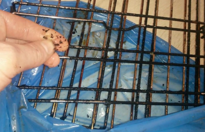 Замочите грязную решетку в рассоле, чтобы проще отчистить нагар и жир / Фото: i.ytimg.com