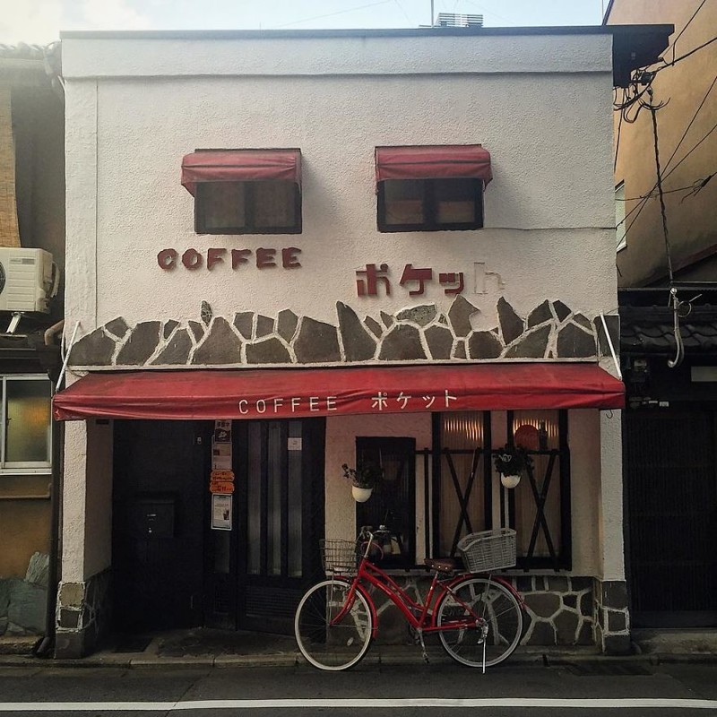 Ретро-кофейня архитектура, дома, здания, киото, маленькие здания, местный колорит, фото, япония