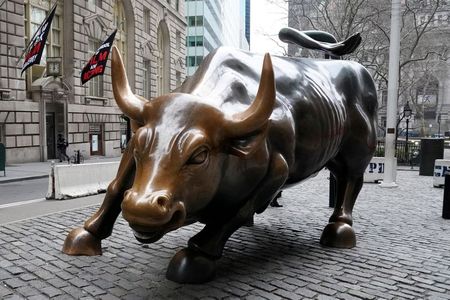 FILE PHOTO: The Charging Bull or Wall Street Bull is pictured in the Manhattan borough of New York City, New York, U.S., January 16, 2019. REUTERS/Carlo Allegri