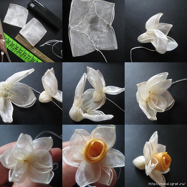 Вышить розу лентами Вышить розу лентами вышивка лентами,сделай сам,Хенд мейд