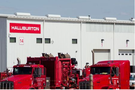 FILE PHOTO: Oil production equipment is seen in a Halliburton yard in Williston, North Dakota, U.S., April 30, 2016. REUTERS/Andrew Cullen/File Photo