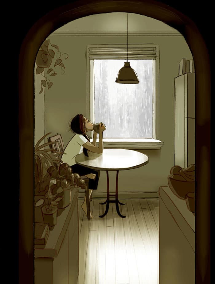Enjoying A Cup Of Tea While Watching The Rain Enjoying A Cup Of Tea While Watching The Rain