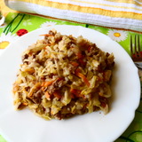Капуста с рисом и фаршем(что-то вроде ленивых голубцов)