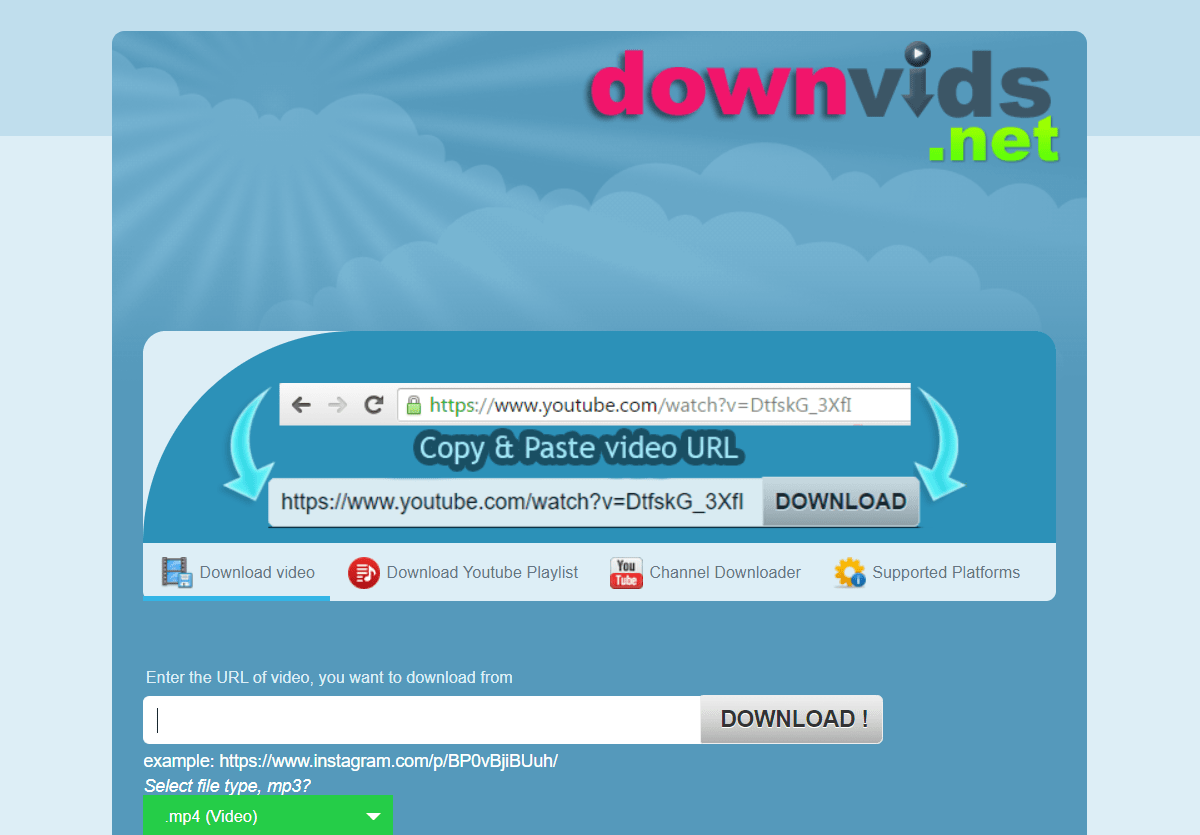 Downvids video downloader