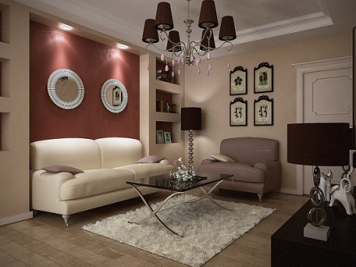Вариант интерьера маленькой квартиры -- без излишеств, уютно и романтично!