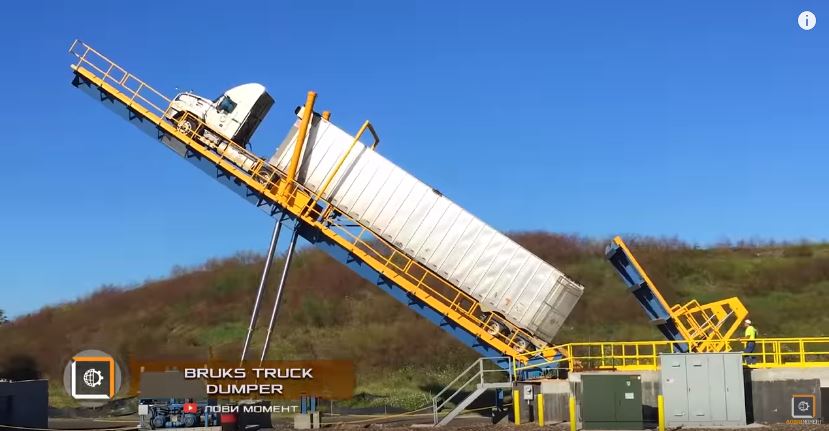 Одним взмахом платформы. Как быстро разгрузить огромный тягач