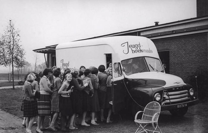 An Impatient Queue For A Dutch Bookmobile