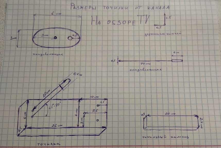 Чертеж станка для заточки ножей своими руками