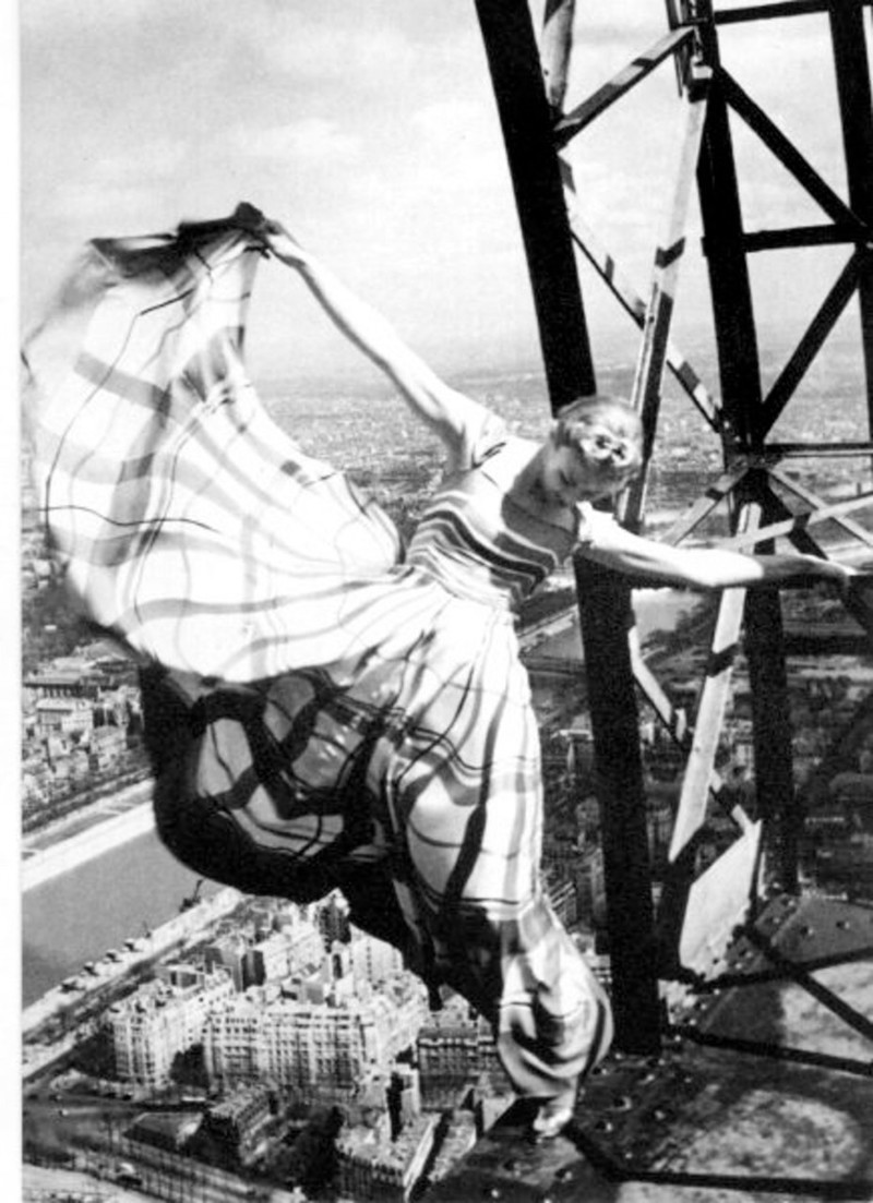 Модель Лиза Фонссагривс на Эйфелевой башне, 1939 год, Париж история, люди, фотографии