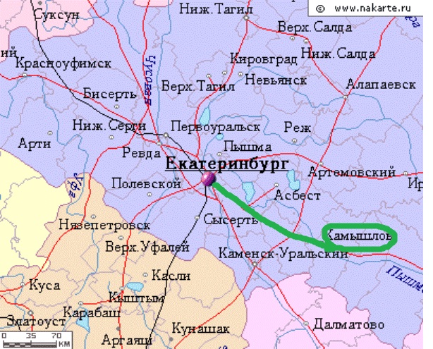 Карта где находится екатеринбург на карте россии