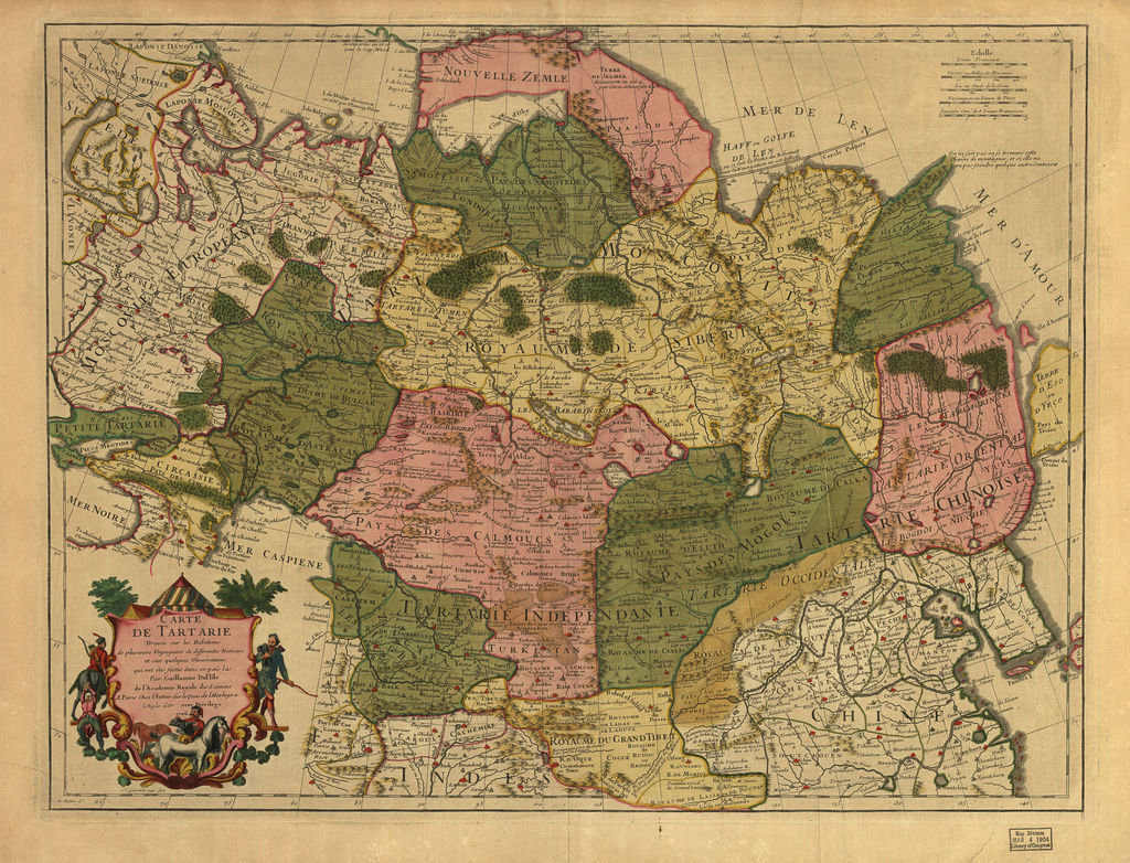 Карта 1706 года из Британской энциклопедии (Европейская Московия, слева вверху)