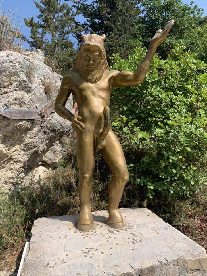 Cyprus strange naked man statue