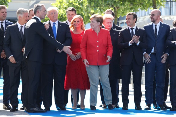 Йенс Столтенберг, Дональд Трамп, Ангела Меркель и Эммануэль Макрон. Фото: GLOBAL LOOK press/Benoit Doppagne