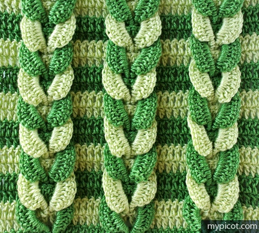 Узор с плетеной косичкой крючком Узор с плетеной косичкой крючком рукоделие,своими руками,сделай сам