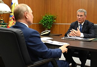 Рабочая встреча с главой Башкирии Радием Хабировым.