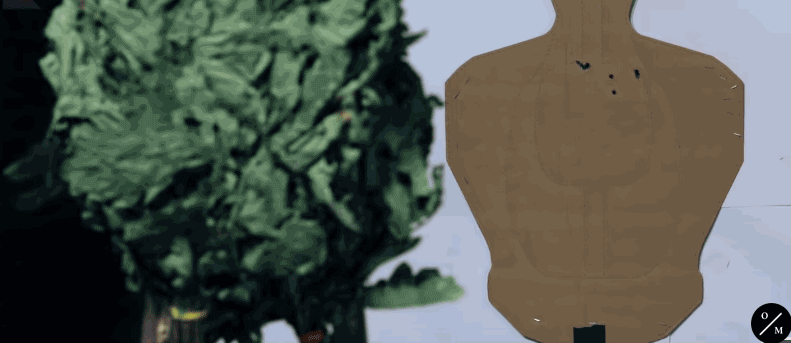 На гифке видим как пули прилетают в цель