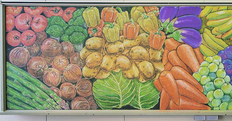 Рисунки на школьных досках японских школ Рисунки на школьных досках японских школ