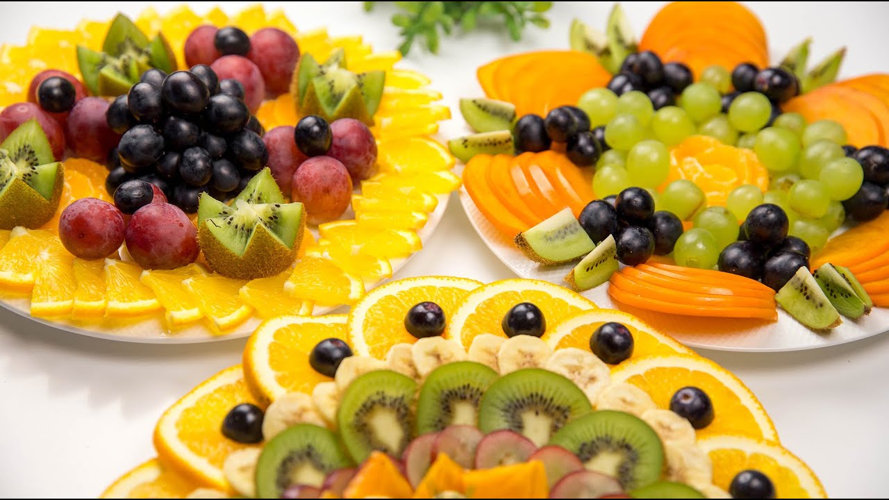 Красивая фруктовая нарезка на 8 марта - Фруктовая нарезка на праздничный стол - Как нарезать фрукты десерты,разное