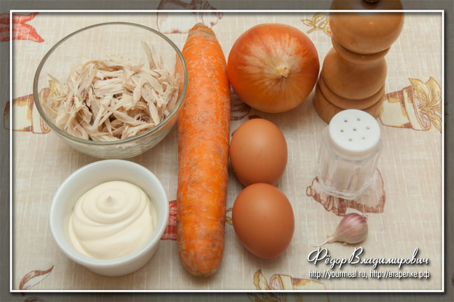 Салат с морковью и курицей салат, морковью, перец, обжариваем, курицей, перчим, солим, куриное, маслеДобавляем , растительном, Простой, прозрачности, теркеРепчатый, крупной, натираем, кубикомМорковь, мелким, вкусу , пересушиваемВыкладываем, Слегка