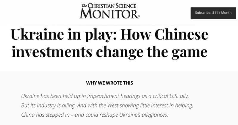 Ukraine in play: How Chinese investments change the game