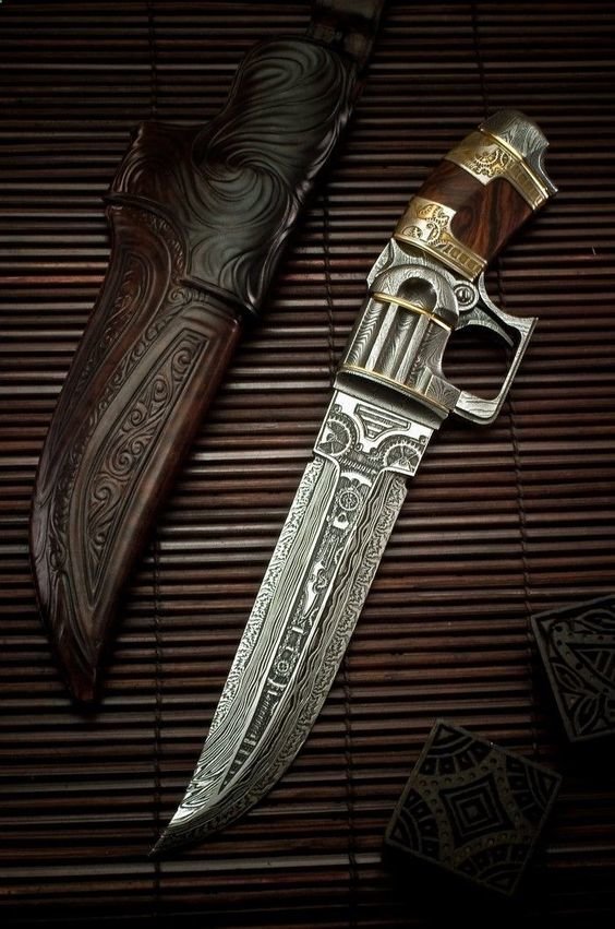Стимпанк нож-пистолет искусство, ножи, резьба. красота, удивительное