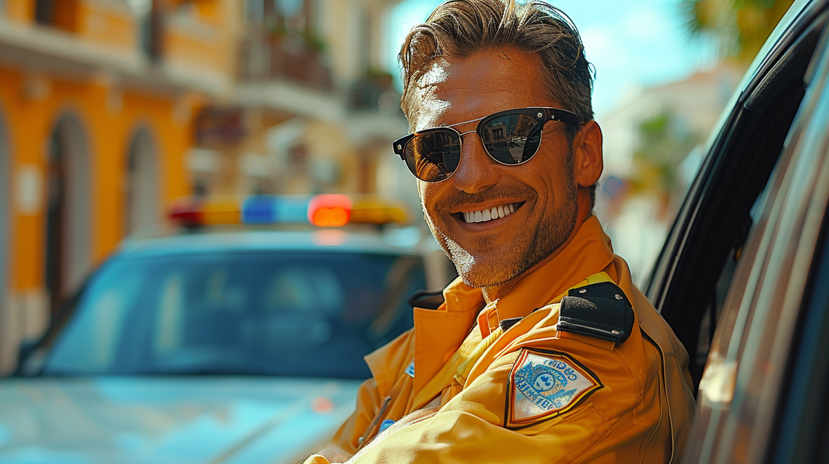 улыбающийся полицейский