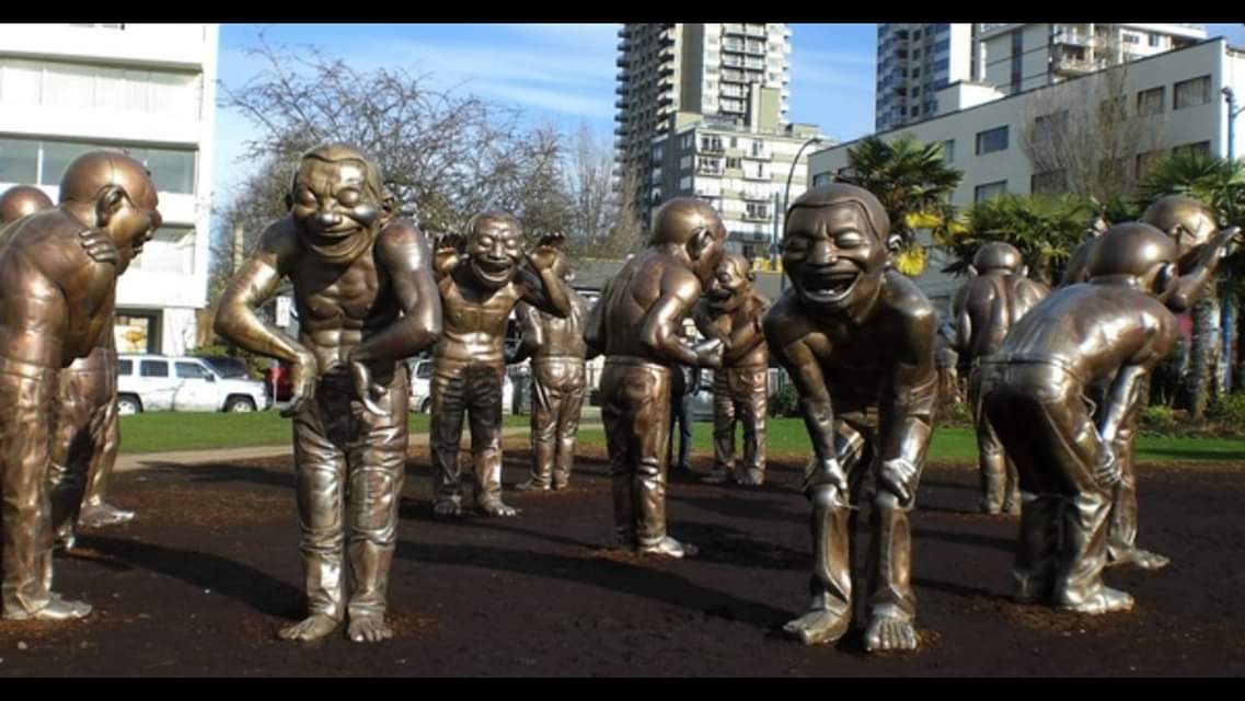 Vancouver laughing man statue