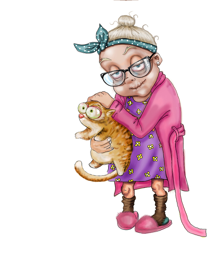 Бабушка рисунок смешной