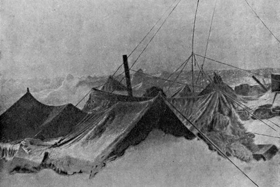 Палатки «челюскинцев» на льдине. 