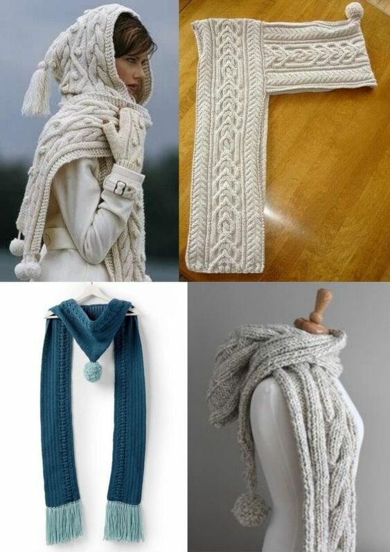18 необыкновенных вязаных шарфов-капюшонов вязание,мода,одежда