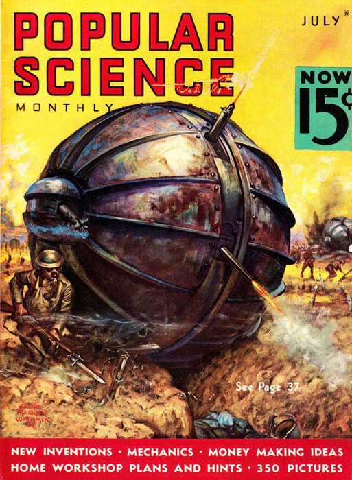 Обложка журнала Популярная наука, 1935 год. /Фото: Pinterest.com