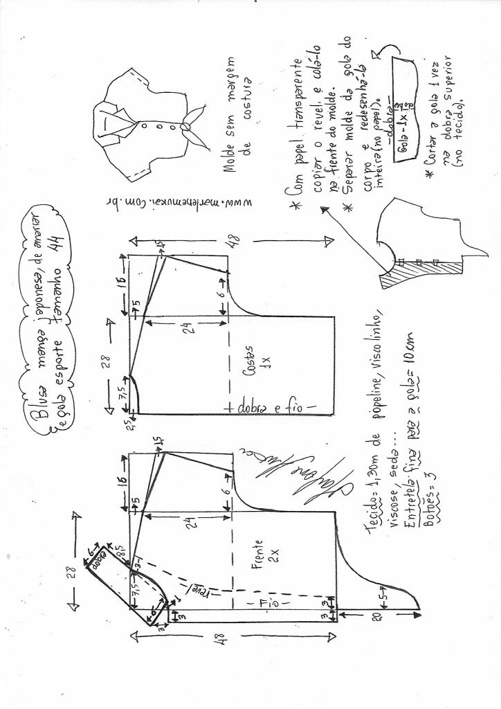 Выкройки блузки с узлом Выкройки блузки с узлом одежда,своими руками,сделай сам