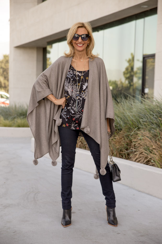 womens stone colored poncho