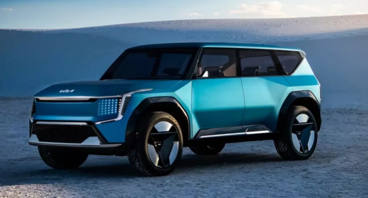 Зарядка за 20 минут и распашные двери: представлен огромный электрокар Kia EV9