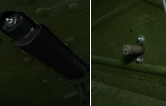 Слева - валик для защиты кузов от ударов гусениц. Справа - кнопка для запуска двигателя, нажималась ногой. |Фото: ya.ru.