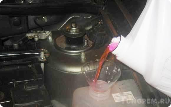 Замена охлаждающей жидкости на Lada Kalina